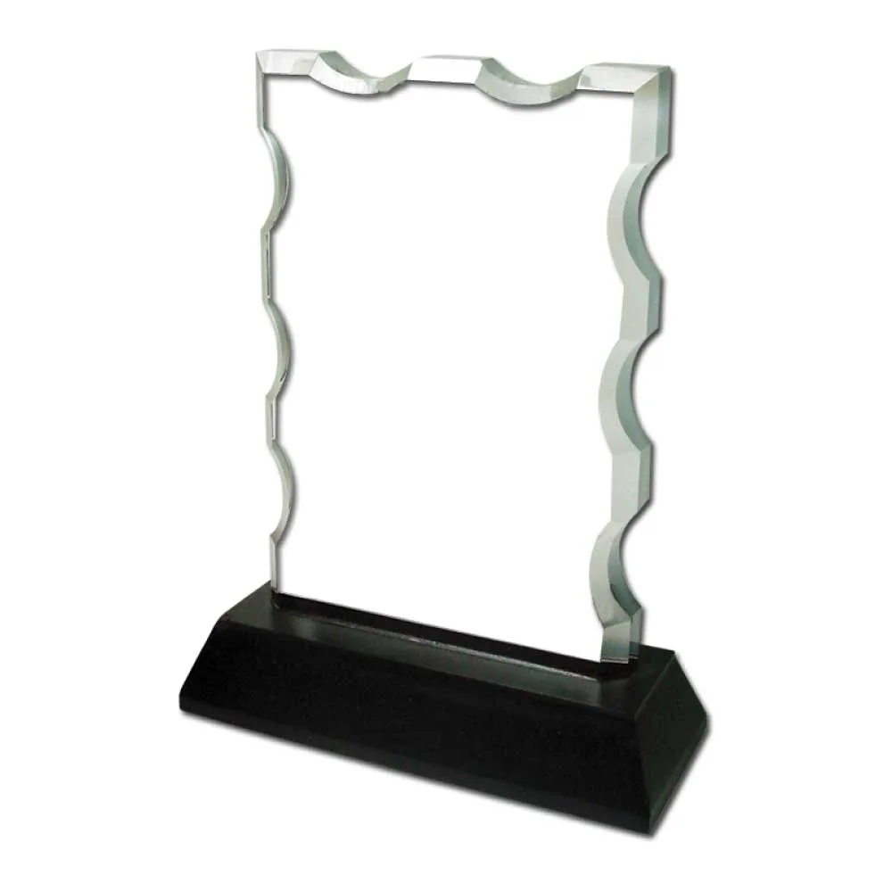 Scalloped-Edge Rectangular Crystal Award