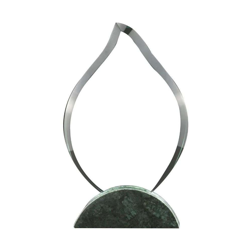 Flame Crystal Award on Marble Base
