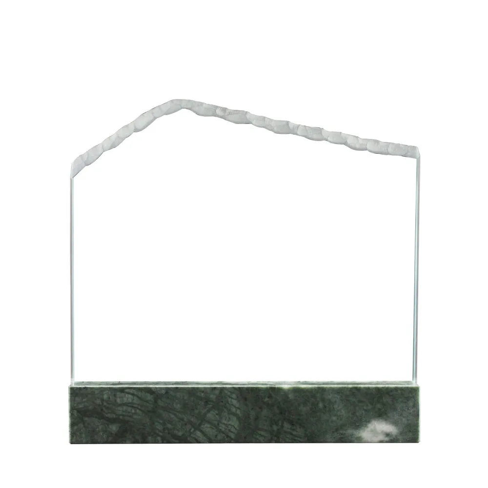 Ridge-Top Crystal Award on Marble Base