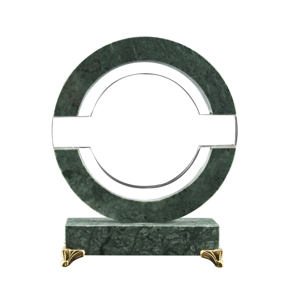 Round Marble-Frame Crystal Award