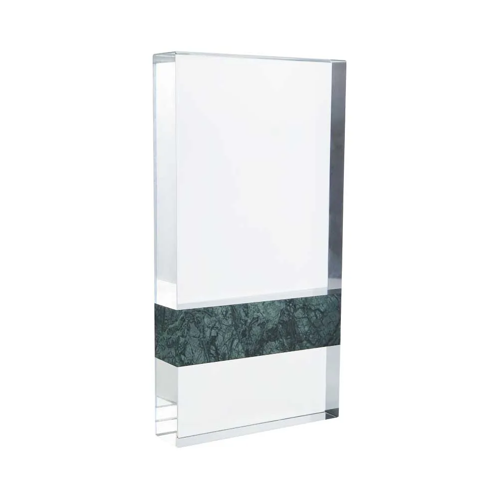 Rectangular Crystal Award with Marble Band
