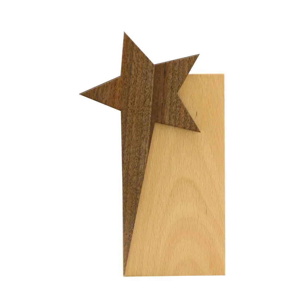 Two-Tone Wooden Star Trophy