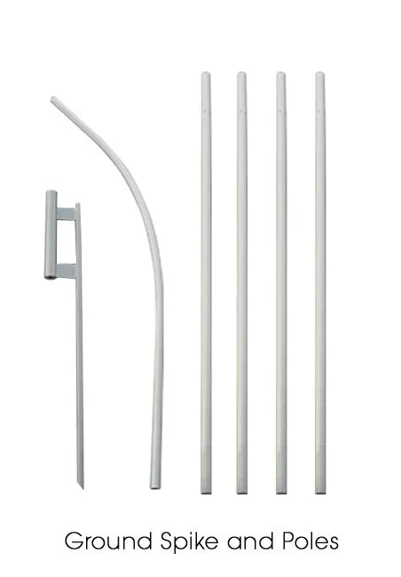 16 ft Feather Flag Pole with Ground Spike