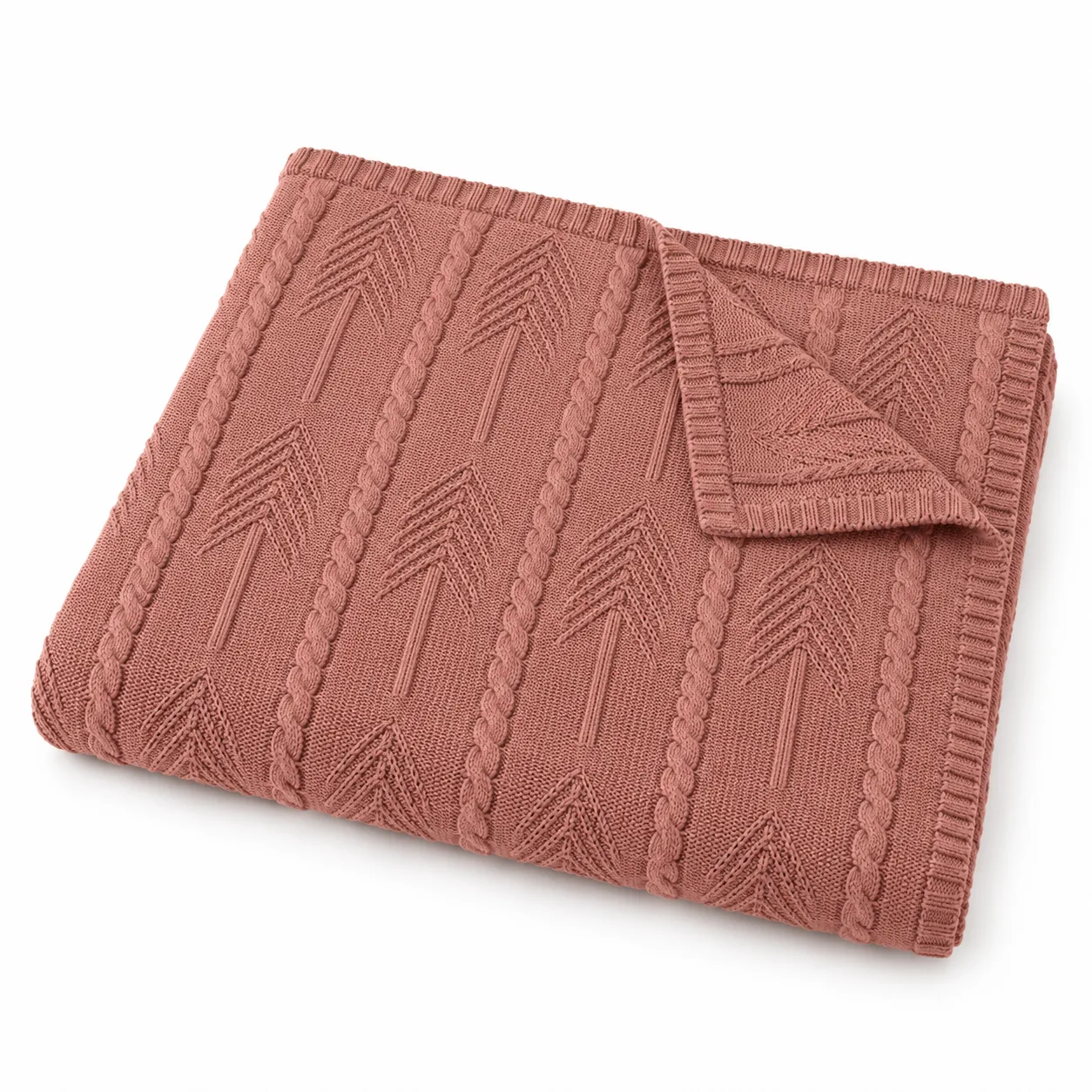 Organic Cotton Cable-Knit Blanket