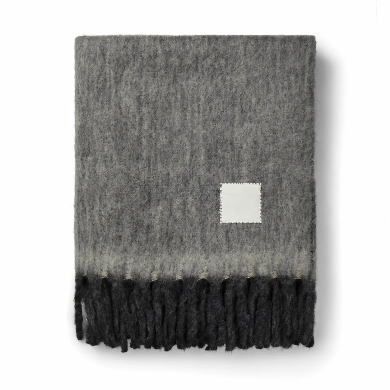 Wool-Blend Throw with Thick Fringe